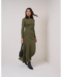 Nobody's Child - Long Sleeve Draped Tallulah Jersey Midi Dress - Lyst