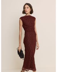 Nobody's Child - Burgundy Floral Lace Cece Jersey Maxi Dress - Lyst