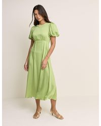 Nobody's Child - Puff Sleeve Quinn Midi Dress - Lyst