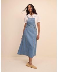 Nobody's Child - Mid Wash Denim Dungaree Midi Dress - Lyst