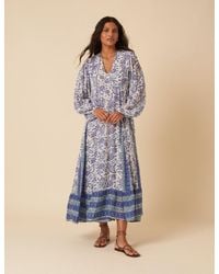 Nobody's Child - Woodblock Printed Aries Midi Dress - Lyst