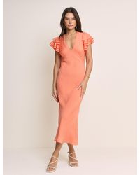 Nobody's Child - Frill Sleeve Layla Midi Dress - Lyst