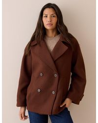 Nobody's Child - Oversized Collar Wool-Blend Peacoat - Lyst