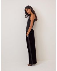 Nobody's Child - Velvet Contrast Satin Side Striped Trousers - Lyst