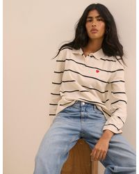 Nobody's Child - Striped Long Sleeve Polo Top - Lyst
