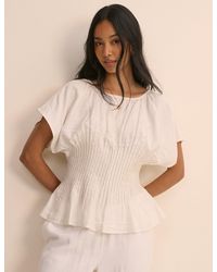 Nobody's Child - Pintuck Short Sleeve Top - Lyst