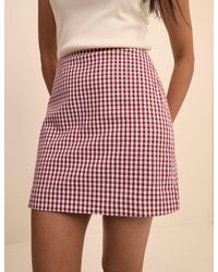 Nobody's Child - Burgundy Gingham Claudia Mini Skirt - Lyst