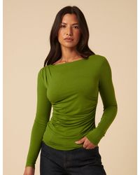 Nobody's Child - Ruched Long Sleeve Jersey Top - Lyst