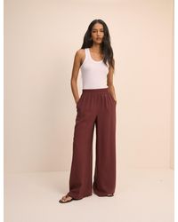 Nobody's Child - Burgundy Relaxed Wide Leg Trouser - Lyst