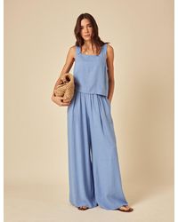 Nobody's Child - Linen-Blend Jerrow Wide Leg Trousers - Lyst