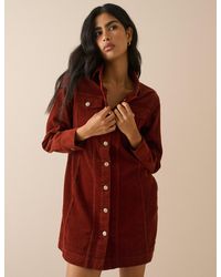 Nobody's Child - Rust Cord Sheena Shirt Dress - Lyst