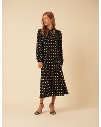 Nobody's Child - Polka Dot Neck Tie Sadie Midi Dress - Lyst