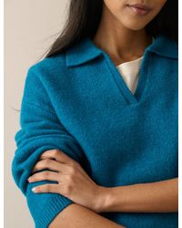 Nobody's Child - Collared V-Neck Knitted Jumper - Lyst