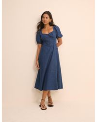 Nobody's Child - Dark Wash Denim Tulla Midi Dress - Lyst