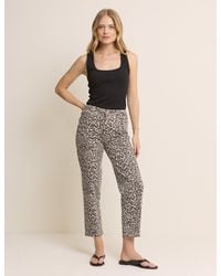 Nobody's Child - Leopard Print Mid Rise Camden Tapered Jeans - Lyst