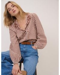 Nobody's Child - Gingham Embroidered Floral Collar Blouse - Lyst