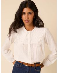 Nobody's Child - Embroidered Peter Pan Collar Blouse - Lyst