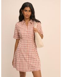 Nobody's Child - Gingham Dillon Mini Shirt Dress - Lyst