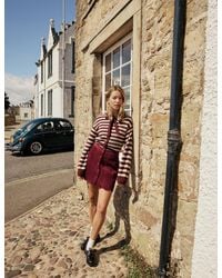 Nobody's Child - Burgundy Cord Scallop Trim Mini Skirt - Lyst