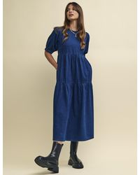 Nobody's Child - Dark Denim Rochelle Midi Dress - Lyst