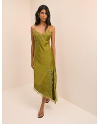 Nobody's Child - Lace Trim Satin Slip Dress - Lyst