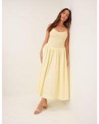 Nobody's Child - Butter Shirred Drop Waist Daisy Midi Dress - Lyst