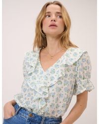 Nobody's Child - Floral Ruffle Trim Top - Lyst