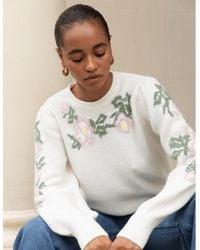 Nobody's Child - Floral Crew Neck Knitted Jumper - Lyst