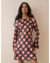 Nobody's Child - And Check Satin Romy Mini Dress - Lyst
