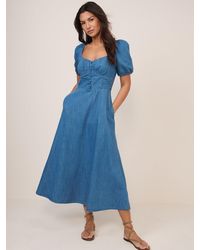knee length dresses for ladies Rainer Denim Midi Dress | Mid Wash Blue main image 1