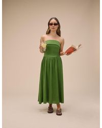 Nobody's Child - Linen-Blend Bandeau Fia Midi Dress - Lyst