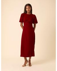 Nobody's Child - Velvet Puff Sleeve Zoi Midi Dress - Lyst