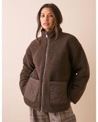 Nobody's Child - Reversible Funnel Neck Quilted Borg Jacket - Lyst