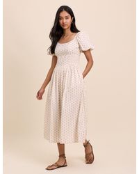 Nobody's Child - Floral Puff Sleeve Mara Midi Dress - Lyst