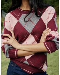 Nobody's Child - Argyle Oversized Wool-Blend Jumper - Lyst
