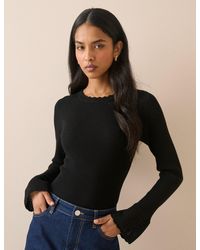 Nobody's Child - Crochet Trim Ribbed Top - Lyst