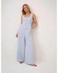 Nobody's Child - Pinstripe Linen-Blend Cora Jumpsuit - Lyst