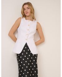 Nobody's Child - Linen-Blend Tailored Longline Waistcoat - Lyst