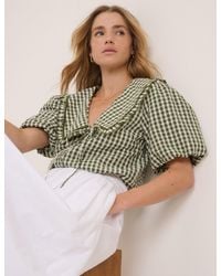 Nobody's Child - Gingham Peter Pan Collar Blouse - Lyst