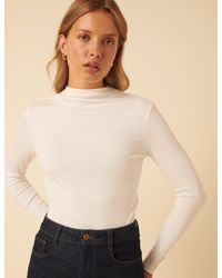 Nobody's Child - Ribbed High Neck Long Sleeve Top - Lyst