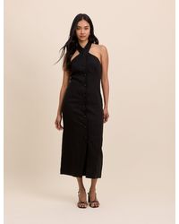 Nobody's Child - Wrap Neck Tailored Midi Dress - Lyst