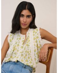 Nobody's Child - Floral Broderie Anglaise Trim Blouse - Lyst