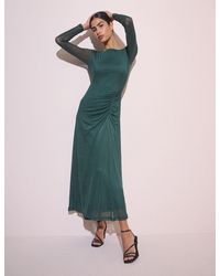 Nobody's Child - Dark Ruched Hailey Midi Dress - Lyst