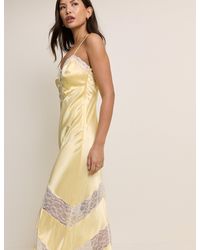 Nobody's Child - Lace Trim Satin Lauren Maxi Dress - Lyst