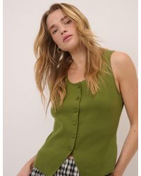 Nobody's Child - Scoop Neck Button Front Sleeveless Top - Lyst