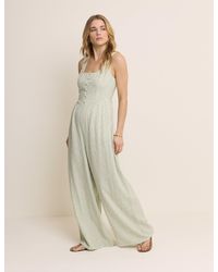 Nobody's Child - Pinstriped Linen-Blend Cora Jumpsuit - Lyst