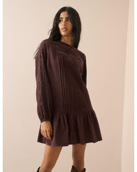 Nobody's Child - Long Sleeve Cord Denise Mini Dress - Lyst