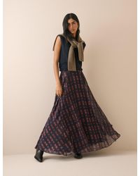 Nobody's Child - And Burgundy Check Madden Maxi Skirt - Lyst