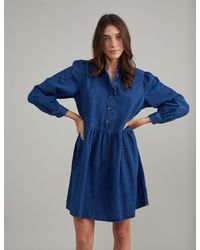 Nobody's Child - Denim Long Sleeve Mini Shirt Dress - Lyst