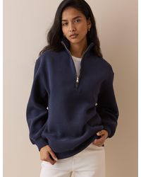 Nobody's Child - Quarter Zip Longline Sweatshirt - Lyst